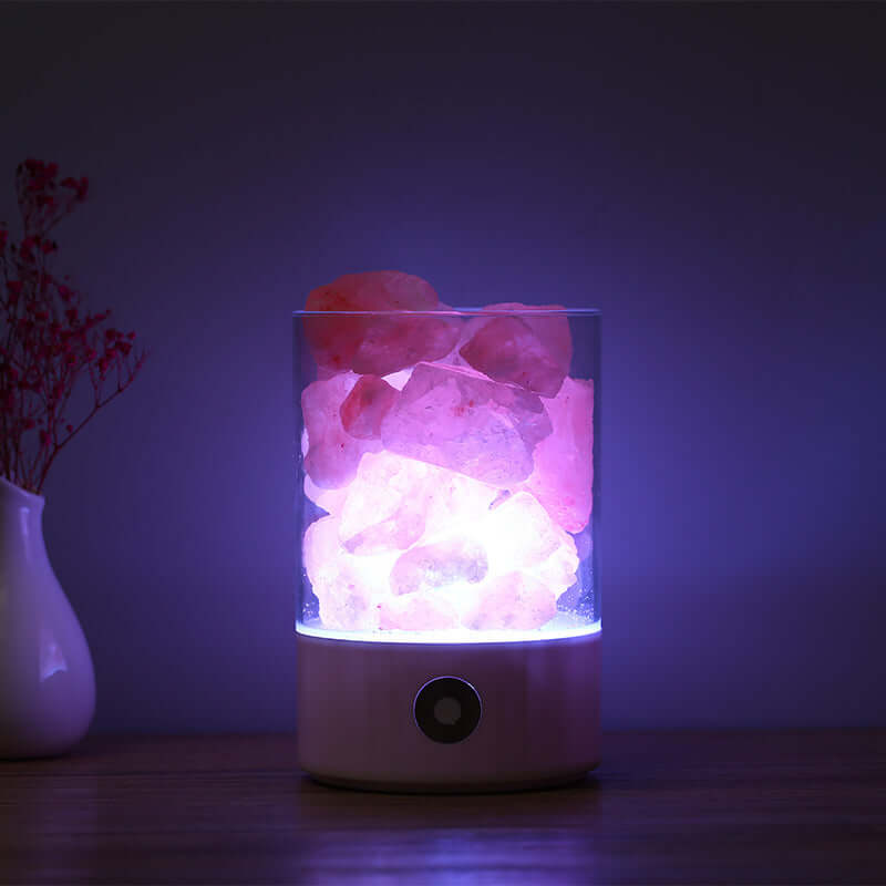 USB LED-lampa med kristalljus och himalayasalt