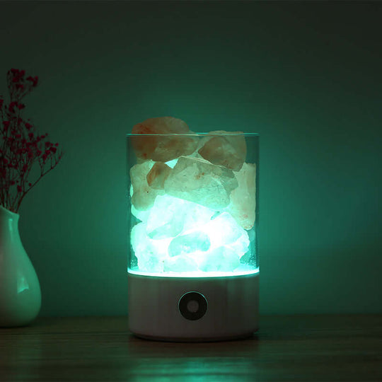 USB LED-lampa med kristalljus och himalayasalt