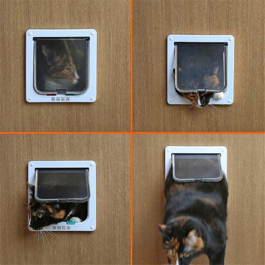 Låsbar katt/djurlucka som kan öppnas åt båda håll i flera storlekar