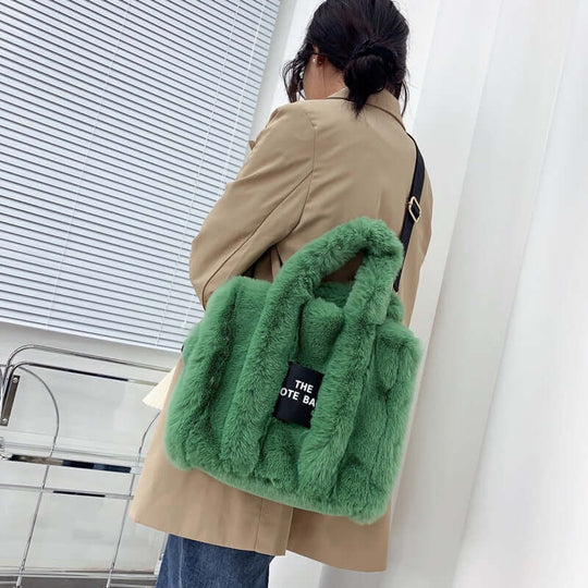 Designer Faux Fur Tote Bag