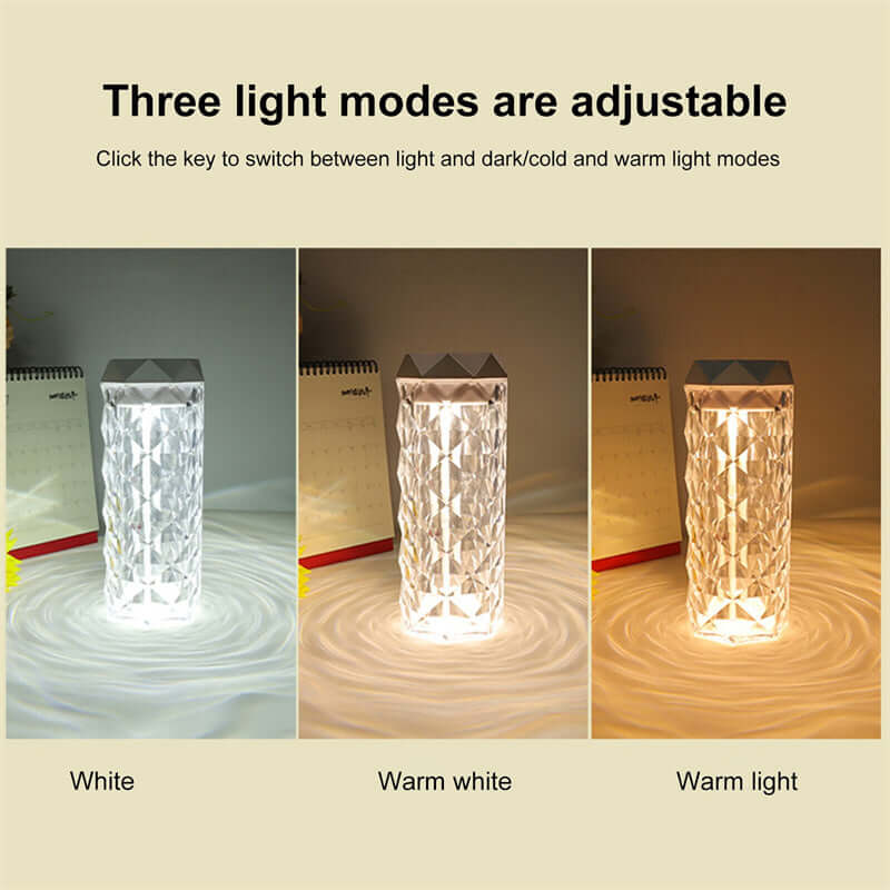 Crystal Lamp Humidifier Color Night Light Touch Lamp With Room Decoration
