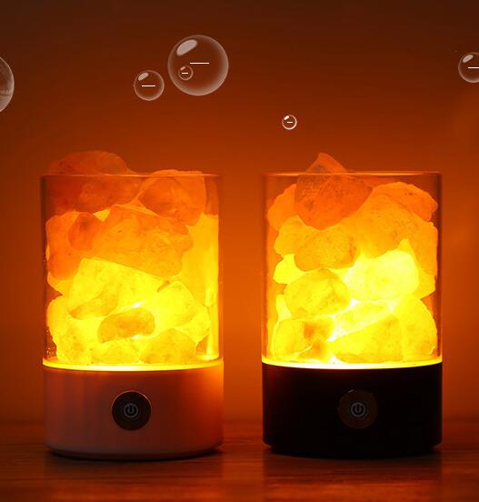 USB LED lamp with crystal light and Himalayan salt