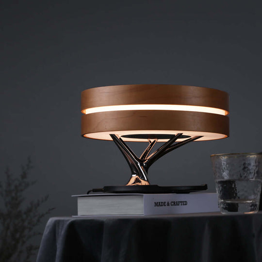 Round intelligent Bluetooth speaker for music Bedside lamp with wireless charging for the living room