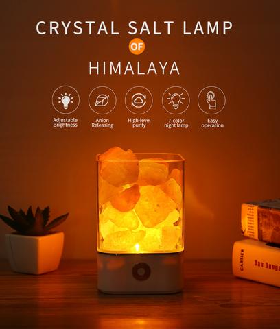 USB LED-lampa med kristalljus och himalayasalt