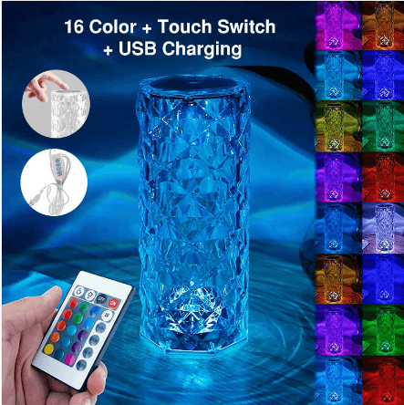 Creative crystal and diamond table lamp Rechargeable acrylic table lamp for bedroom