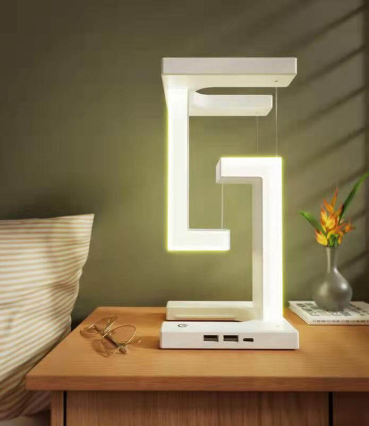 Table lamp for the home with wireless charging