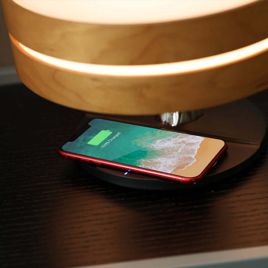 Round intelligent Bluetooth speaker for music Bedside lamp with wireless charging for the living room