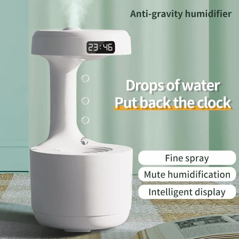 Anti-gravity humidifier that creates Water Drops. Aromatherapy machine for cleaner air 