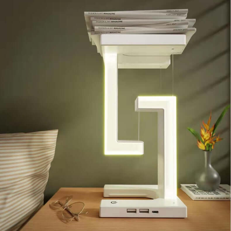Table lamp for the home with wireless charging